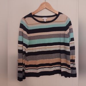 Wool Blend Soft Stripe sweater petite large